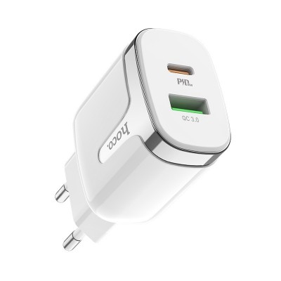 Сетевое зарядное устройство Hoco C79A Zeus PD+QC3.0 charger White