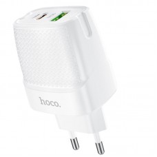 Сетевое зарядное устройство Hoco CA85A Bright (2ports USB, Type-C) PD20W+QC3.0 White