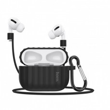 Комплект для Apple Airpods Pro (чехол, карабин, шнур) Hoco WB20 Fenix protective cover Black
