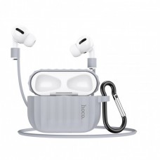 Комплект для Apple Airpods Pro (чехол, карабин, шнур) Hoco WB20 Fenix protective cover Gray