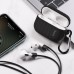 Комплект для Apple Airpods Pro (чехол, карабин, шнур) Hoco WB20 Fenix protective cover Black