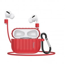 Комплект для Apple Airpods Pro (чехол, карабин, шнур) Hoco WB20 Fenix protective cover Red
