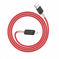 Мягкий силиконовый кабель MicroUSB Hoco X48 Soft silicone charging 2.4A 1m Red