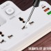 Сетевой фильтр разветвитель LDNIO SC2311 HUB 2 розетки + Type-C 20W (для iPhone) + USB 18W QC + USB 2.4A + фонарик