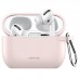 Чехол для Apple Airpods Pro с карабином Usams US-BH568 Silicone Protective Cover Pink