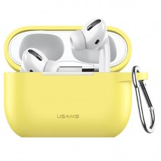 Чехол для Apple Airpods Pro с карабином Usams US-BH568 Silicone Protective Cover Yellow