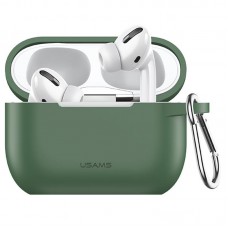 Чехол для Apple Airpods Pro с карабином Usams US-BH568 Silicone Protective Cover Green