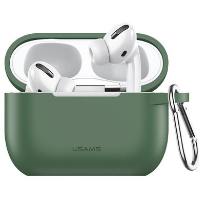 Чехол для Apple Airpods Pro с карабином Usams US-BH568 Silicone Protective Cover Green
