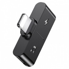 Переходник Usams US-SJ384 AU12 (Dual Lightning) Charging and Audio Adapter Black