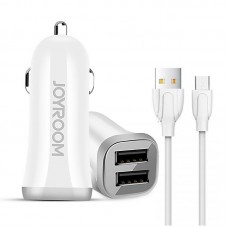 Автомобильное зарядное устройство Joyroom C-M216 c Micro USB (2USB 3.1А) White