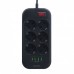 Сетевой удлинитель Ldnio SE6403 (2500W, 10A, длина шнура: 2.0m, 6 port 4USB, 3.4A) Black