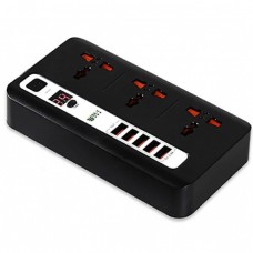 Сетевой удлинитель Bokali BKL-04 2M (3 розетки, 5 USB, 3,4A) Black