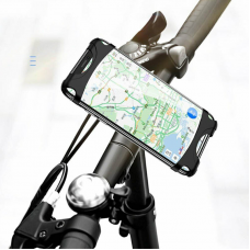 Велодержатель для телефона на руль Usams US-ZJ053 Bicycle Silicon Phone Holder Black