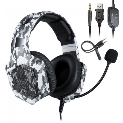 Наушники игровые Onikuma K8 с микрофоном Camo White
