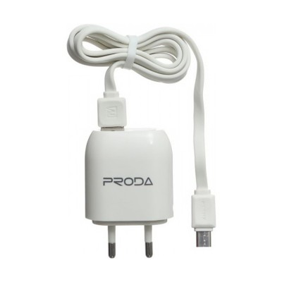 Сетевое зарядное устройство Remax 2USB 2.1A + Micro USB Cable RP-U21 White
