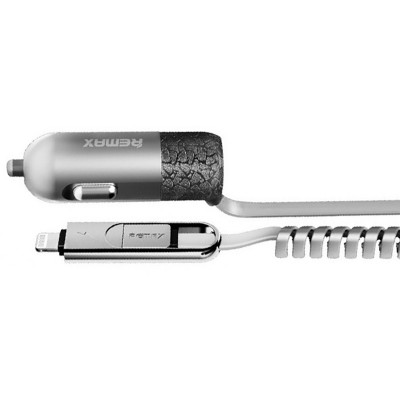 Автомобильное зарядное устройство Remax Finchy RCC103 + Lightning USB Cable (1USB 3.4A) Silver