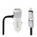 Автомобильное зарядное устройство Remax Fast 8 RCC102 с кабелем 2 in 1 (1USB 3.4А) Silver