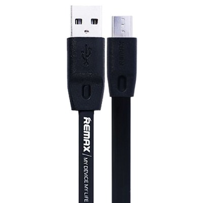 Кабель Remax RC-001m Full Speed MicroUSB Flat 1M Black