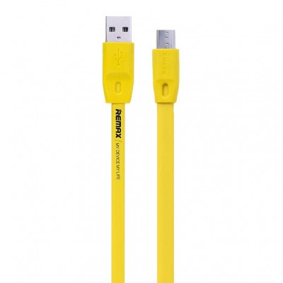 Кабель Remax RC-001m Full Speed MicroUSB Flat 1M Yellow