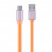 Кабель Remax Colourful Micro-USB flat 005m 1M Orange