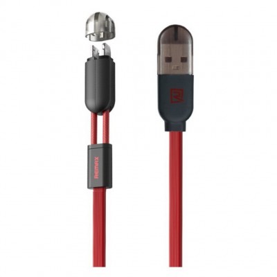Кабель 2-in-1 Remax RC-025T Twins Cable Lightning-microUSB-USB 1m Red