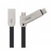 Кабель 2-in-1 Rock Type C+Micro USB Cobblestone 1M Black