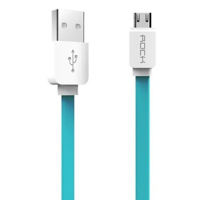 Кабель Rock Micro USB Flat 1M 2.1A Blue
