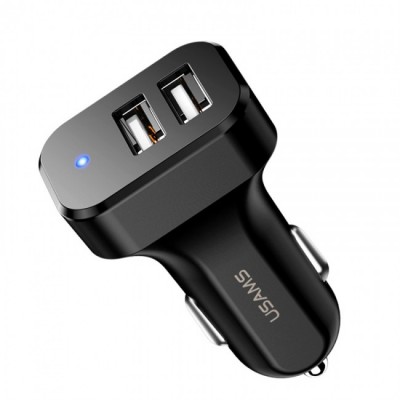 Автомобильное зарядное устройство Usams US-CC087 C13 2.1A (2 USB) Black