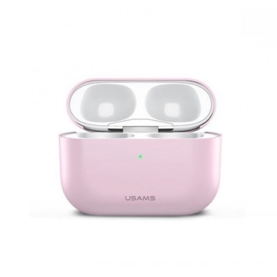 Чехол для Apple Airpods Pro Usams US-BH569 Ultra-thin Silicone Protective Cover Pink