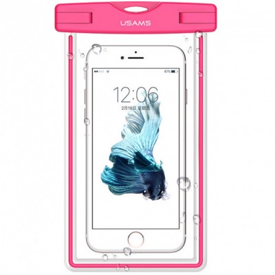 Водонепроницаемый чехол для смартфонов (до 55 дюймов) Usams US-YD001 Luminous Waterproof Pink
