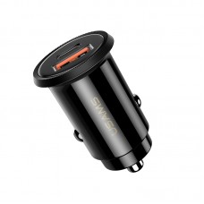 Автомобильное зарядное устройство Usams US-CC086 C12 (QC4.0+PD3.0) Fast Charging Black