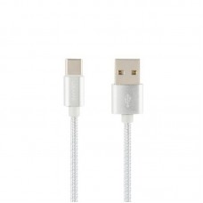 Кабель Usams US-SJ030 Type-C 2.0 Braided Wire Cable - U-Knit Series 1m Silver