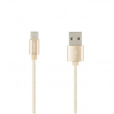 Кабель Usams US-SJ030 Type-C 2.0 Braided Wire Cable - U-Knit Series 1m Gold