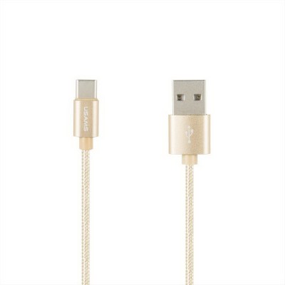 Кабель Usams US-SJ030 Type-C 2.0 Braided Wire Cable - U-Knit Series 1m Gold