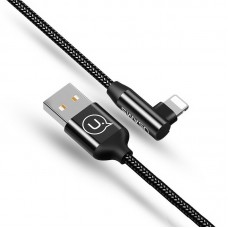 Кабель Usams US-SJ168 Lightning Right-Angle Braided 1.2m Black