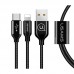 Кабель 3-in-1 Usams US-SJ162 Lightning+Micro+Type-C Suit Series 1.2m Black