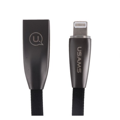 Кабель Usams US-SJ182 lightning Smart Full-charge -U-Light 1.2m Black
