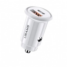Автомобильное зарядное устройство Usams US-CC086 C12 (QC4.0+PD3.0) Fast Charging White