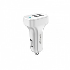 Автомобильное зарядное устройство Usams US-CC087 C13 2.1A (2 USB) White