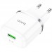 Сетевое зарядное устройство Hoco N3 (комплект с кабелем MicroUSB) 1USB, QC3.0 White