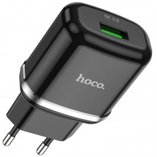 Сетевое зарядное устройство Hoco N3 Special single port (1USB, QC3.0) Black