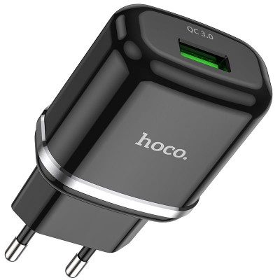 Сетевое зарядное устройство Hoco N3 Special single port (1USB, QC3.0) Black