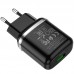 Сетевое зарядное устройство Hoco N3 (комплект с кабелем Type-C) 1USB, QC3.0 Black
