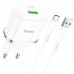 Сетевое зарядное устройство Hoco N3 (комплект с кабелем Type-C) 1USB, QC3.0 White