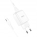 Сетевое зарядное устройство Hoco N2 (комплект с кабелем Type-C) 1USB, 2,1A White