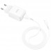 Сетевое зарядное устройство Hoco N2 (комплект с кабелем Lightning, для iPhone) 1USB, 2,1A White